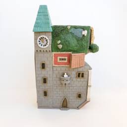 Surreal Building Sculpture Desk Art Hand Made - thumbnail 1