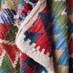 Handmade Rug, Traditional Artisan Afghan Turkish Navajo Geometric Wool Kilim Rug 124x82 cm - thumbnail 3