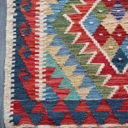 Handmade Rug, Traditional Artisan Afghan Turkish Navajo Geometric Wool Kilim Rug 124x82 cm - thumbnail 4