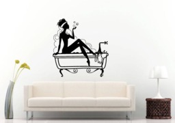 Bath Lady Relax Bathroom Bubbles Beauty Rest Salon Spa Wall Sticker Decal Vinyl Mural Decor Art L2317 - thumbnail 1