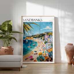 Sandbanks Beach Travel Poster Coastal UK Wall Art - thumbnail 2