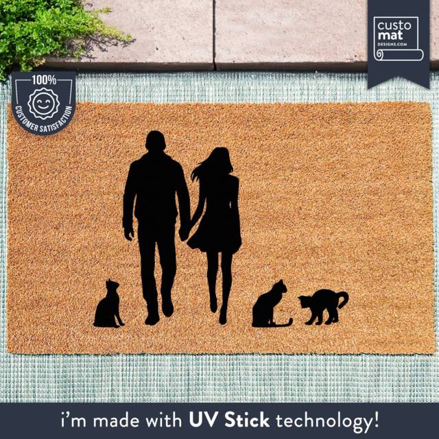 Cats & Their Humans Doormat - Cat Family Custom Pet Animal Lover Gift - image 1