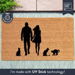 Cats & Their Humans Doormat - Cat Family Custom Pet Animal Lover Gift - thumbnail 1