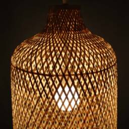 Handmade Woven Bamboo Pendant Light - Natural Finish - 55cm X 35cm - thumbnail 3