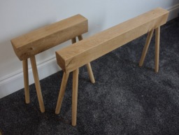 Bespoke Slim Hallway Entryway European Oak Bench Seat