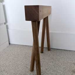 Bespoke Slim Hallway Entryway European Oak Bench Seat - thumbnail 2