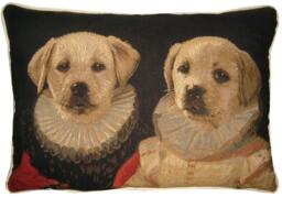 Thierry Poncelet Labrador Puppies Oblong Tapestry Cushion Pillow Cover - thumbnail 1