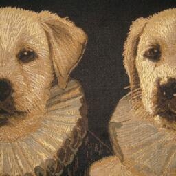 Thierry Poncelet Labrador Puppies Oblong Tapestry Cushion Pillow Cover - thumbnail 2