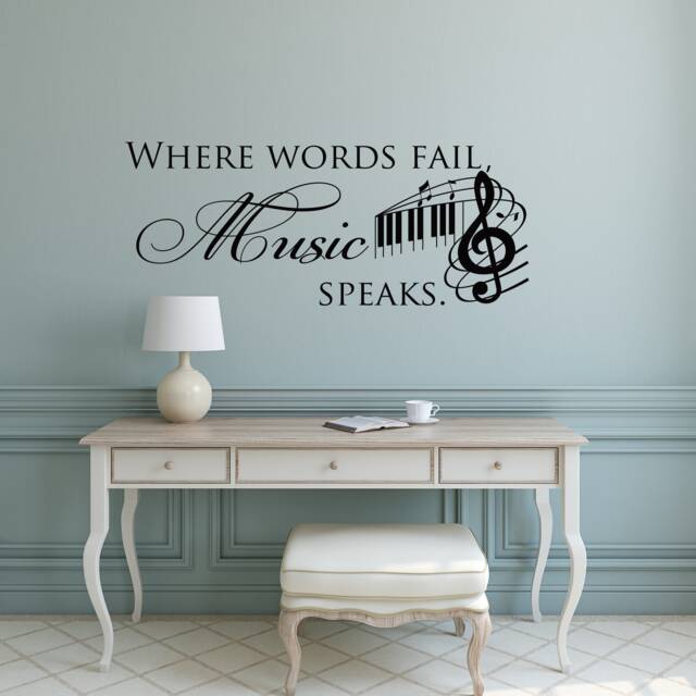 Music Speaks Vinyl Wall Decal - Notes Art Quote P078 - image 1