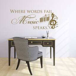 Music Speaks Vinyl Wall Decal - Notes Art Quote P078 - thumbnail 2