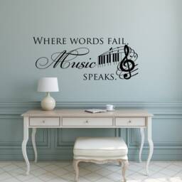 Music Speaks Vinyl Wall Decal - Notes Art Quote P078 - thumbnail 1