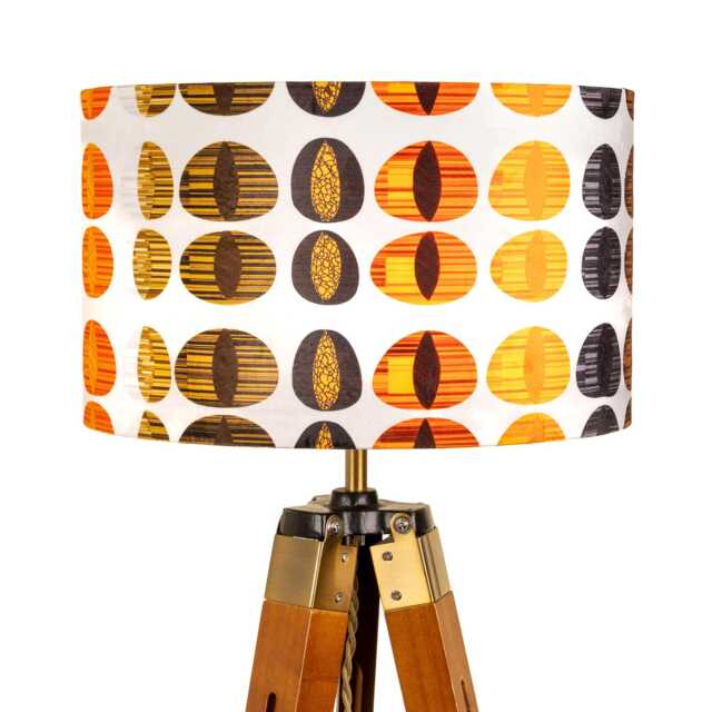 Mid Century Modern Olive Green Orange Cream Lampshade 25cm 30cm 35cm 40cm 45cm - Drum Lamp Shade Handmade Home Decor Ceiling - image 1