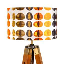 Mid Century Modern Olive Green Orange Cream Lampshade 25cm 30cm 35cm 40cm 45cm - Drum Lamp Shade Handmade Home Decor Ceiling - thumbnail 1