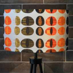 Mid Century Modern Olive Green Orange Cream Lampshade 25cm 30cm 35cm 40cm 45cm - Drum Lamp Shade Handmade Home Decor Ceiling - thumbnail 2