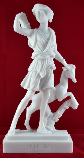 Artemis Diana Goddess Of Nature Hunt Deer Greek Statue 26 cm - 10 Inch - image 1