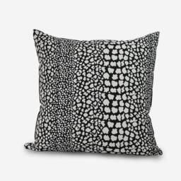Black & White Animal Print Pillow Cover Cotton Jacquard Cushion - thumbnail 1