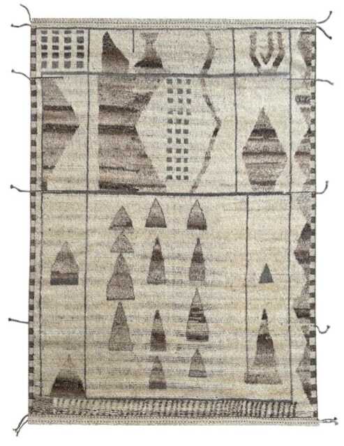 Hand-Knotted Moroccan Beni Ourain Rug, 100% Natural Wool, Modern Berber Carpet For Living Room - image 1