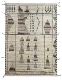 Hand-Knotted Moroccan Beni Ourain Rug, 100% Natural Wool, Modern Berber Carpet For Living Room - thumbnail 1