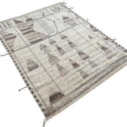 Hand-Knotted Moroccan Beni Ourain Rug, 100% Natural Wool, Modern Berber Carpet For Living Room - thumbnail 3