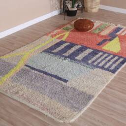 Authentic Boujaad Rug, Soft Moroccan Rug 5x8 Ft - thumbnail 3