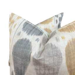 Luxury Designer Sheila Coombes Ancestral Robe Ikat Black Grey Cushion Pillow Throw Cover - thumbnail 3