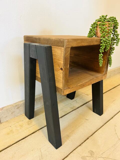 Wooden Box Bedside Table - Locally Sourced Timber, Shelving Unit - image 1