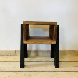 Wooden Box Bedside Table - Locally Sourced Timber, Shelving Unit - thumbnail 3