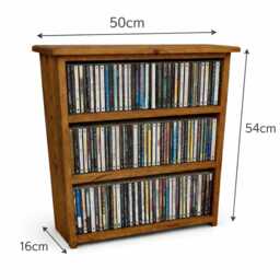 Cd Storage Unit - Wooden Cd Rack Shelf Freestanding Organiser Compact Holder Handmade - thumbnail 2