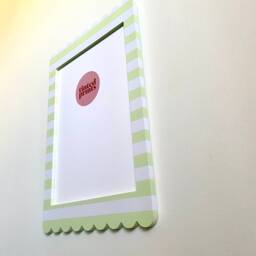 Scallop Picture Frame A4 - Mint White Stripe Free Shipping Australia Gallery Wall Unique Home Decor Gift Australian Made - thumbnail 2