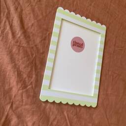 Scallop Picture Frame A4 - Mint White Stripe Free Shipping Australia Gallery Wall Unique Home Decor Gift Australian Made - thumbnail 4