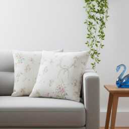 Handmade Cream Floral Cushion Cover - - 18x18 - thumbnail 3