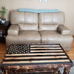 Wood Inlay American Flag Coffee Table - thumbnail 2