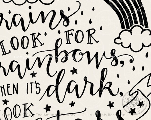Rainbow Stars Nursery Print, Hand Lettered Diy Wall Art - Digital Download - image 1