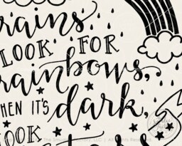Rainbow Stars Nursery Print, Hand Lettered Diy Wall Art - Digital Download - thumbnail 1