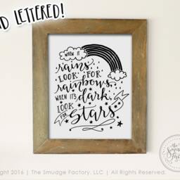 Rainbow Stars Nursery Print, Hand Lettered Diy Wall Art - Digital Download - thumbnail 2