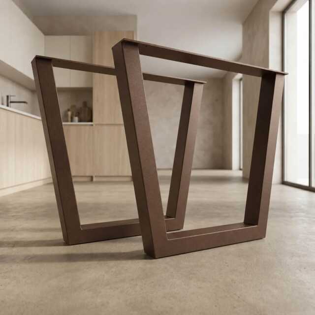 Metal Table Legs, Trapezoid Design, Sturdy & Customizable, Ideal For Dining Tables Desks - image 1