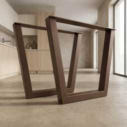 Metal Table Legs, Trapezoid Design, Sturdy & Customizable, Ideal For Dining Tables Desks - thumbnail 1