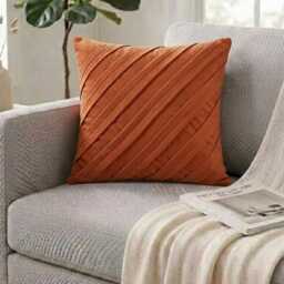 "Decorative Rust Orange Bed Pillow Case 24""x24""/26""x26"