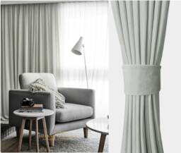 Pair Of Pigeon Grey Velvet Curtains, Bedroom Light Living Room Custom Curtains - thumbnail 1