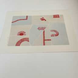"Puzzle Print-Hand Stamped Print, Wall Art, 11"" X 14" - thumbnail 3