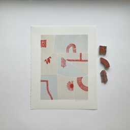 "Puzzle Print-Hand Stamped Print, Wall Art, 11"" X 14" - thumbnail 2