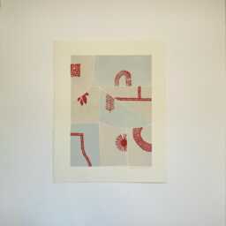 "Puzzle Print-Hand Stamped Print, Wall Art, 11"" X 14" - thumbnail 1