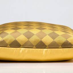 Gold Plaid Silk Pillow Cover, Lee Jofa Designer Toss - thumbnail 3