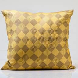 Gold Plaid Silk Pillow Cover, Lee Jofa Designer Toss