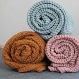 Waffle Linen Towel, Bathroom Face Waffle Hand Bath Rough Washed Cream, Gray, Pink - thumbnail 4