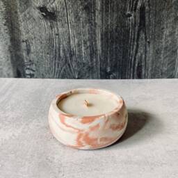 Southwestern Red Swirl Concrete Candle - Wood Wick Soy - thumbnail 3