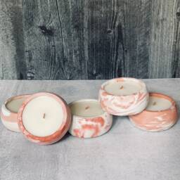 Southwestern Red Swirl Concrete Candle - Wood Wick Soy - thumbnail 4