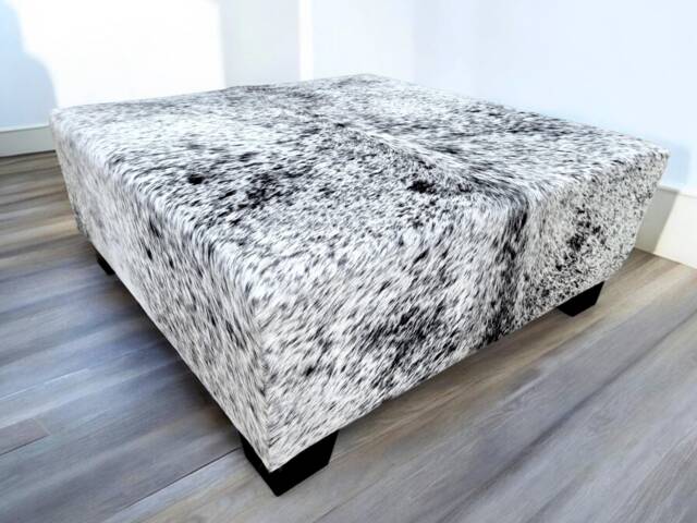 Custom Made Genuine Cowhide Ottoman/Coffee Table - Handmade Free U.s Shipping Fo - image 1