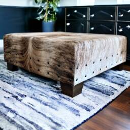 Custom Made Genuine Cowhide Ottoman/Coffee Table - Handmade Free U.s Shipping Fo - thumbnail 3