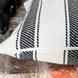1490. Black Stripe Talara Heavy Linen Look Cushion Cover, Various Sizes - thumbnail 2